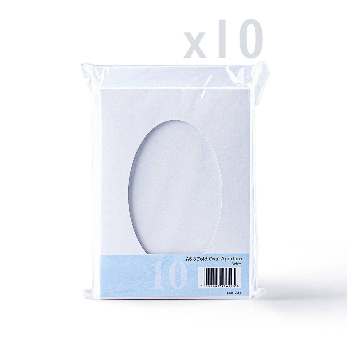 Bijele trostruko preklopne kartice s ovalnim otvorom – pakiranje