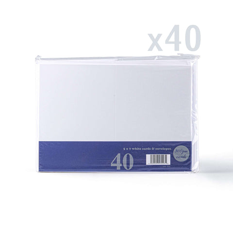 White Smooth Cards & Envelopes Pack White 185 x 270 x 23 mm