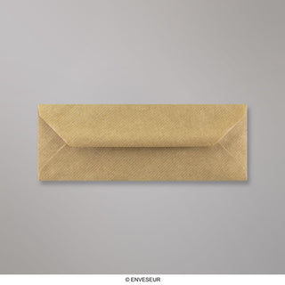 80x215mm Smeđi rebrasti kvadrat V Preklop gumed 100gsm omotnice