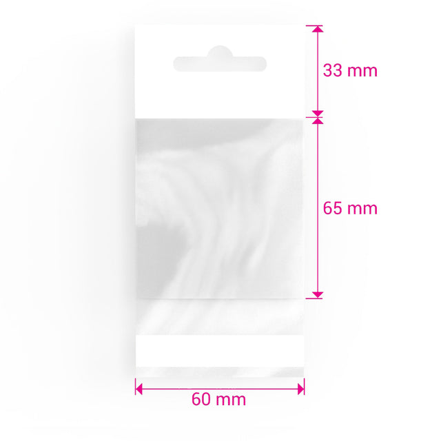 Cello Bags (With Header) Clear 65 x 60 mm