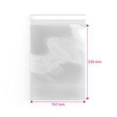 Cello Bags (Non-Header) Clear 230 x 167 mm