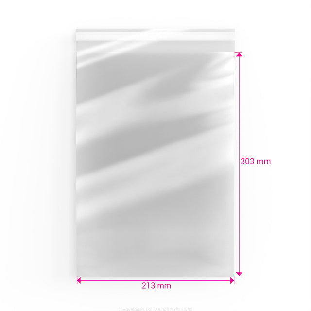 Cello Bags (Non-Header) Clear 303 x 213 mm