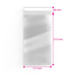 Cello Bags (Non-Header) Clear 215 x 117 mm