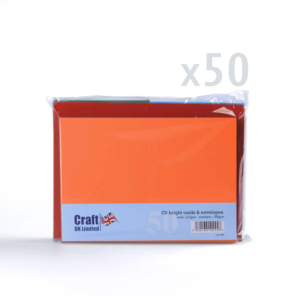 Asortiman kartica živih boja 225 g/m² i kuverte 100 g/m