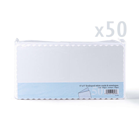 White Scalloped Cards & Envelopes Pack