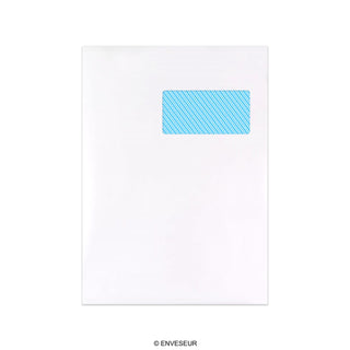 White envelope with window 229x324 mm (C4)