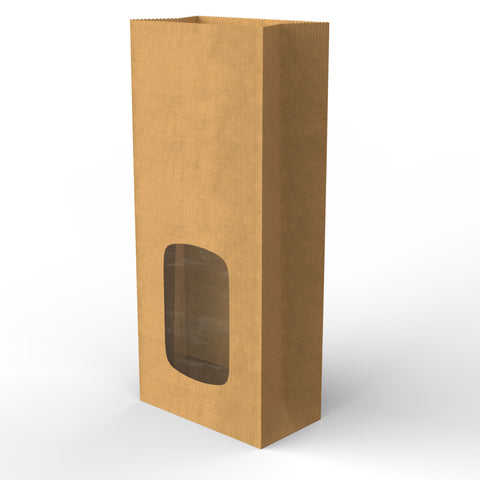 Paper Kraft Food Bags Manila 278 x 140 mm Window