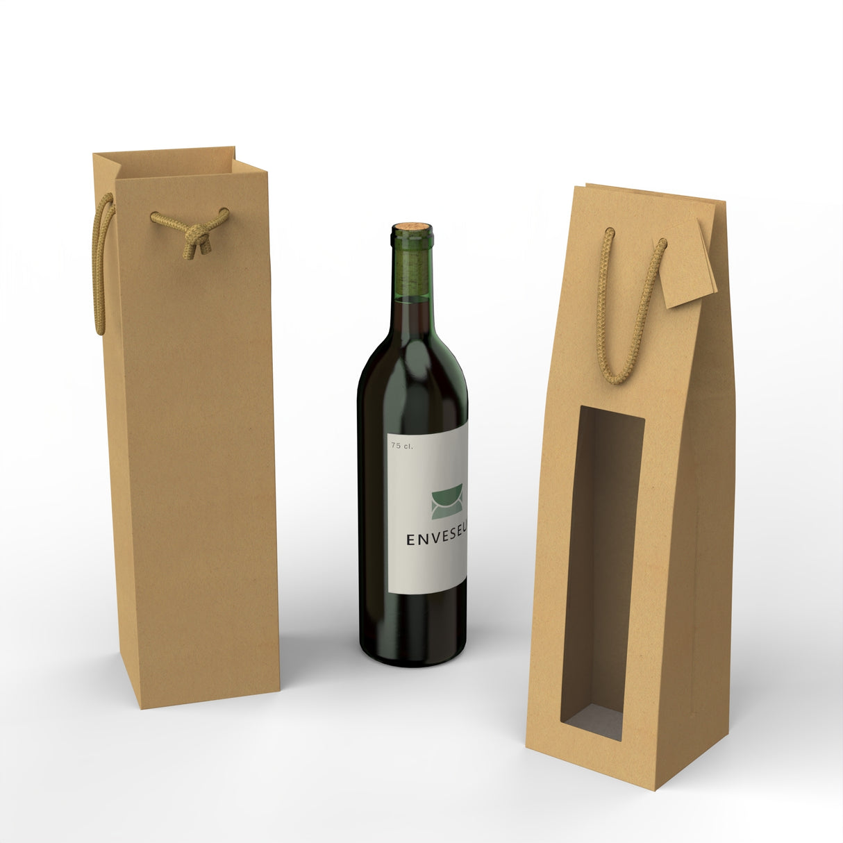 Kraft papirnate vrećice za vinske boce 75 cl.