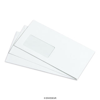 Opalna kuverta, lanena struktura, DL 110 X 220 MM 110 g/m², lijevi prozorčić