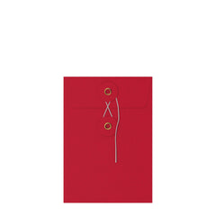 Coloured envelopes with string and washer closure Red 162 x 114 mm (C6)