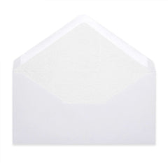 Paper Lined Envelopes White + White Fancy Paper 110 x 220 mm (DL)